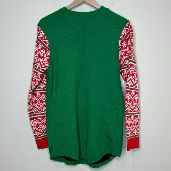 No Boundaries "Meowy Christmas" Ugly Christmas Sweater Size XXL Tunic - Picture 6 of 10